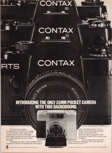 Contax T Vintage 1980s 35mm Pocket Camera Print Ad Carl Zeiss Lens - Picture 1 of 1