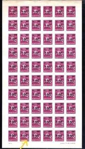 NICE FULL MINT SHEET OF LITHUANIA WITH ERROR, (NEW VALUE), 1 Tal., 1993, MNH** - Foto 1 di 2