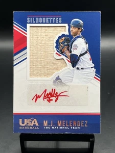 2018 USA Baseball Stars & Stripes M.J. Melendez #163 Silhouettes Bat Auto/43 - Imagen 1 de 2