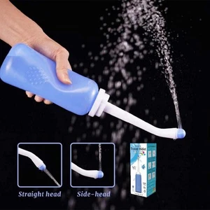 Tragbares Po-dusche Handheld WC Sprüher Bidet-Flasche 500ML Für Waschen Reise - Picture 1 of 10