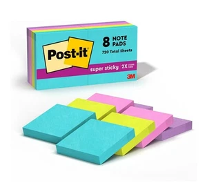 Post-it Super Haftnotizen, 8 Haftnotizblöcke, 1,875 x 1,875 - Bild 1 von 15