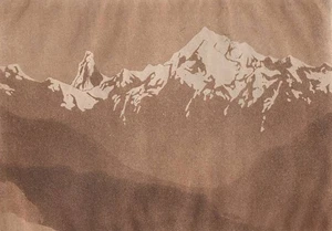 MATTERHORN WEISSHORN FROM RIEDERALP Etching FRANCES PENROSE 1923 MOUNTAINS ALPS - Picture 1 of 1
