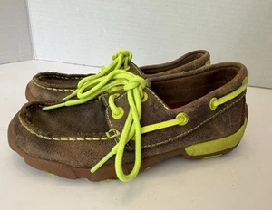 Twisted X Loafers YDM0005 Brown Leather Boat Driving Shoes Little Kids 11.5M - Picture 1 of 10