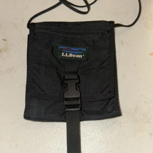Vintage LL Bean Umhängetasche Reisepass Organizer Geld Gürtel Geldbörse Reisender schwarz - Bild 1 von 5