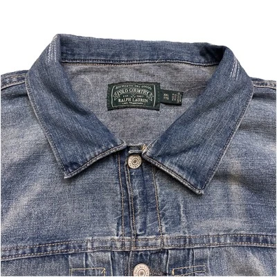 Новый с Ярлыками Ralph Lauren Polo страны искусственно состаренный джинсовой ткани вышивка водитель грузовика куртка Sz 2XL - Изображение 1 из 4
