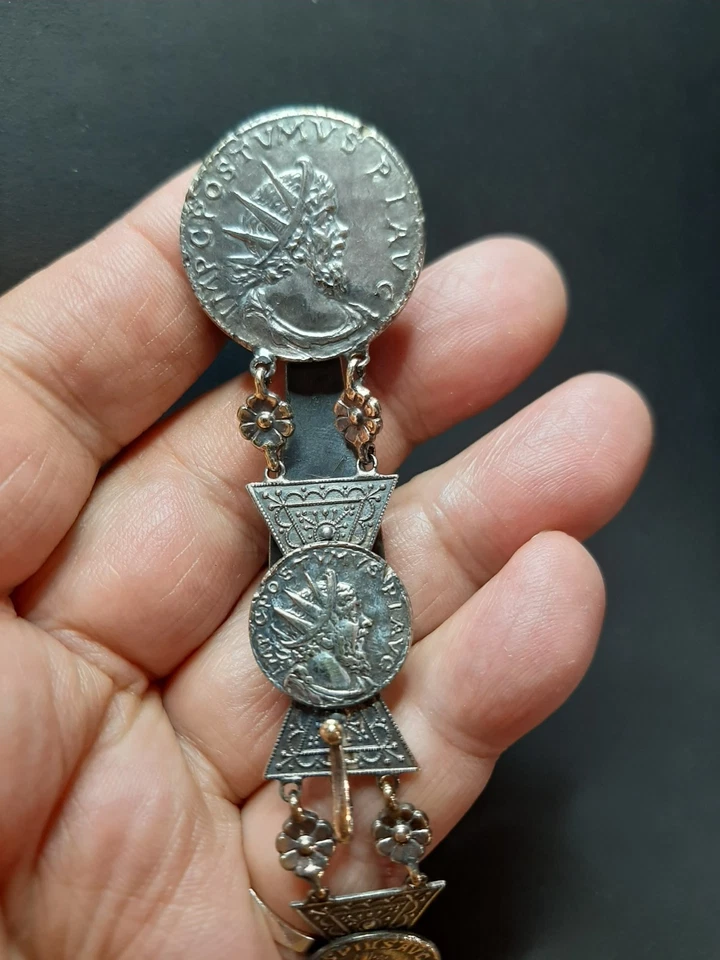 Catena Da Chatelaine Epoca 800 Lega d'argento - Immagine 1 di 4