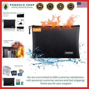 Bolsa de documentos ignífuga 14,2”x 10” - Bolsa de dinero impermeable con forro de aluminio - Imagen 1 de 9