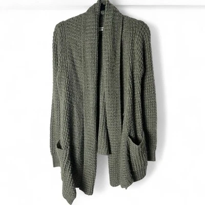 Rip Curl - Women's Waffle a lot Open Front Shawl Collar Cardigan Green - Sz. M - Image 1 of 4