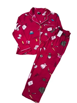 Kate Spade Holiday Christmas Long Sleeve Long Pants Pajama Set Size Large NEW - Image 1 of 4