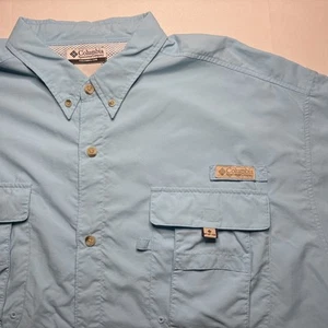 Columbia PFG Bahama II Blue Vented Fishing Outdoor Performance Omni-Shade XLT - Picture 1 of 6