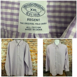 Camisa Brooks Brothers Regent Seersucker Púrpura Cuadros Guinga Manga Larga XXL - Imagen 1 de 10
