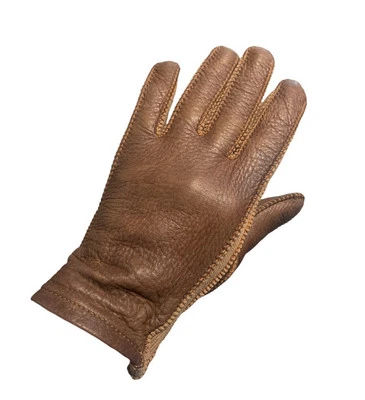 Women’s Brown Genuine Deer Skin Soft Leather & Knit Driving Gloves Unlined - Image 1 of 4