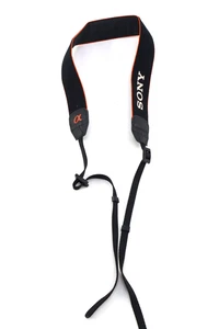 Sony Alpha Genuine 1.5" 1 1/2" Black Orange White Camera Neck Strap - Picture 1 of 5