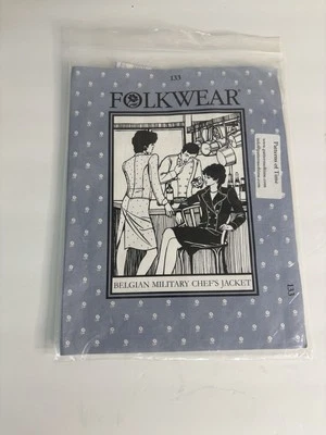 Folkwear Belgian Military Chef's Jacket Sewing Pattern #133 Unisex - Image 1 of 4