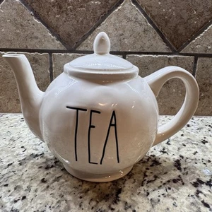 Rae Dunn “TEA” Pot White By Magenta With Lid Black Letters Farmhouse Home Decor - Picture 1 of 12