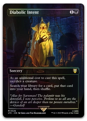 Diabolic Intent (Borderless) #526 (Foil) (NM) Lord of the Rings LTC Magic MTG - Image 1 of 2