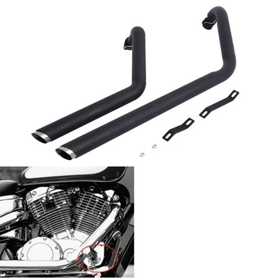 Shortshots Staggered Exhaust Pipe Kit Fit for Honda Shadow 1100 VT1100CL Black - Image 1 of 4