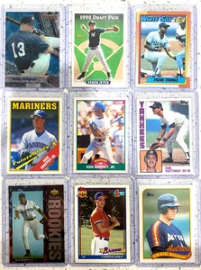 Baseball HOF RC Rookie Karte LOT Griffey Thomas Mattingly Jeter Wagner Jones LESEN - Bild 1 von 2