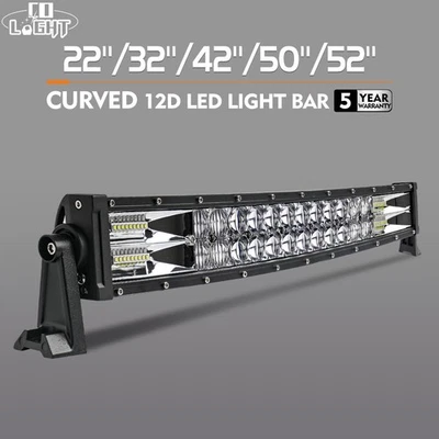 Curved 22 32 42 52'' LED Work Light Bar Spot Flood Driving Lamp OffRoad SUV UTE - Image 1 of 4