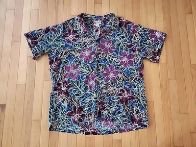 Винтажная мужская гавайская рубашка Hilo Hattie на пуговицах спереди 3XL с цветочным рисунком для тропических каникул - Изображение 1 из 4