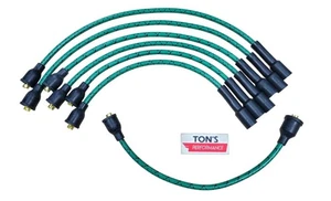 Chevy 216 235 8mm Cloth Covered Spark Plug Wire Set Vintage Wires Inline 6 Green - Picture 1 of 10