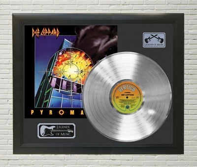 Def Leppard Framed Black wood Legends Of Music Platinum LP Record Display 2 - Image 1 of 4