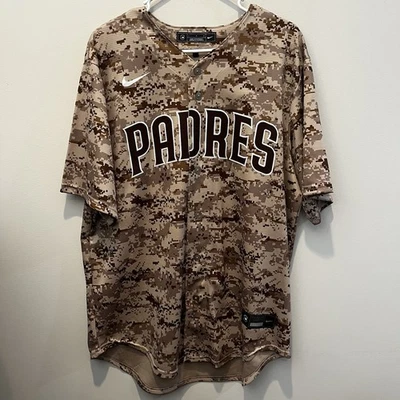 Nike Juan Soto San Diego Padres Tan Sand Camouflage Jersey MLB L - Image 1 of 3
