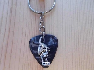 Llavero Pick Guitarra - Pick Gris con Boca Abierta Calavera Dije - Imagen 1 de 1