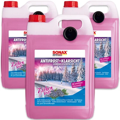 3x SONAX AntiFrost+KlarSicht bis -20 °C Zirbe Scheiben Reiniger Frostschutz 5L - Bild 1 von 2