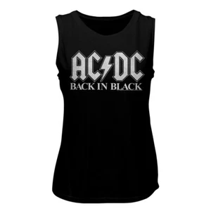 AC/DC Back In Black Band Logo Damen Muscle Tank T-Shirt Band Merch - Bild 1 von 5