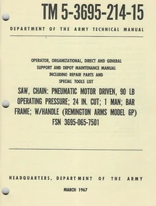 Historical book for Chain Saw, Remington Arms Model 6P, Operator/Maintenance - Imagen 1 de 1