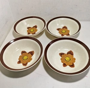 Set of 4 Retro Noritake Craftone Cereal Bowls Wildwood B8773, Japan (e684) - Picture 1 of 6