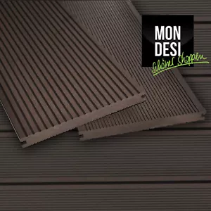 WPC Breitdielen Terrassendielen Muster Handmuster Dunkelbraun Terrasse Holzdiele - Bild 1 von 1