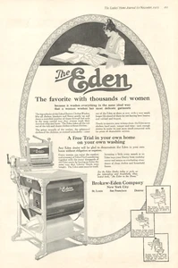 1919 THE EDEN electric washer antique PRINT AD cleans clothes washing machine - Picture 1 of 1