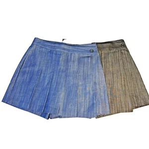 Juno Skort Womens Medium Blue Black Denim Short Pleated Summer Skort Lot of 2 - Picture 1 of 20