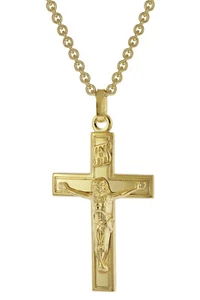 TRENDOR Schmuck Kreuz Halskette für Männer Gold auf Silber 925 39042 - Bild 1 von 7