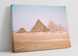 PIRÁMIDES DE GIZA EGIPCIO - LONA IMPRESIÓN DE ARTE DE PARED OBRAS DE ARTE 30MM MARCO PROFUNDO - FOTO - Imagen 1 de 2