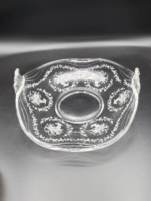 Vintage Fostoria Etched Mayflower Muffin Tray,Upturned Side Handles Hard to Find - Image 1 of 4