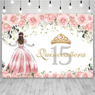 Sendy 7x5ft Quinceanera 15th Birthday Backdrop For Girls Pink Dress Crown