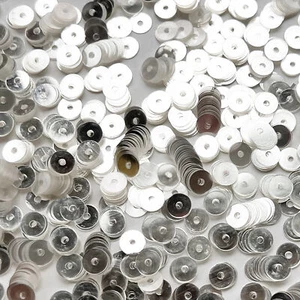 6 mm Lentejuelas Planas Cristal Plata Cristalino Brillante Iridiscente - Imagen 1 de 1