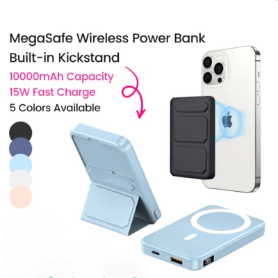 MagSafe Wireless Power Bank Fast Charging 10000mAh Foldable Kickstand iPhone - Image 1 of 4