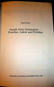 Schumpeter by März (Marz). Austrian Economics,  Inscribd to Carl Schorske 1stEd - Imagen 1 de 6
