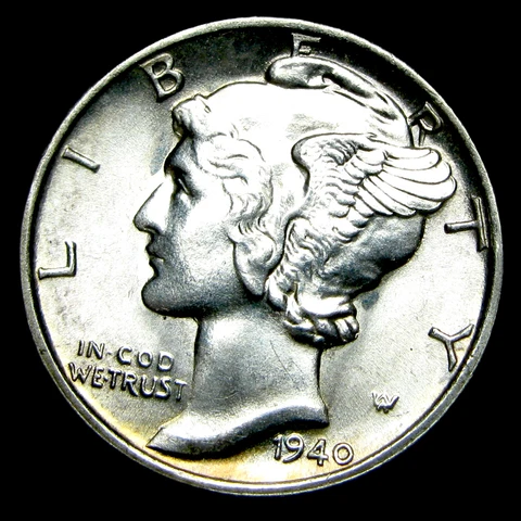 1940-S Mercury Dime Silver —— GemBU++ FB —— #EU500 Cover