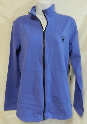 Women's Beverly Hills Polo knit Jacket Long Sleeve Size Medium Blue NWT (nn16) Foto 1 de 4