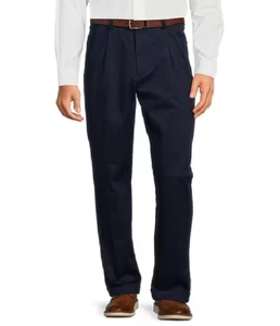 Roundtree & Yorke Mens New travelSMART Microfiber Pants Navy Blue 48 48x29 NWT - Picture 1 of 10