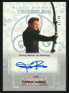 2020 Marvel Black Diamond Triskelion Auto Jeremy Renner Hawkeye 02/99