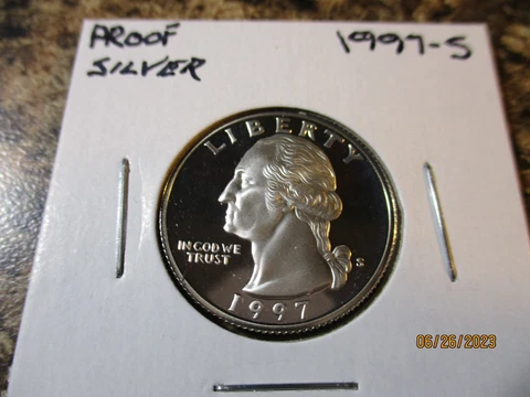 1997-S PROOF WASHINGTON SILVER QUARTER    X Cover