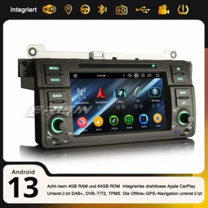4+64GB Android 14 DAB+ Autoradio CarPlay 8-Kern DSP BMW 3er E46 M3 Rover MG Navi - Bild 1 von 24
