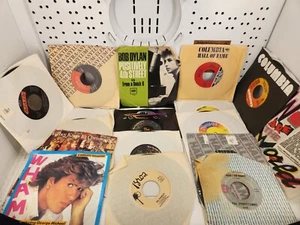 Lot Of 19 Vinyl Record 45's WHAM, Bob Dylan, Disney, Etc. - Picture 1 of 6