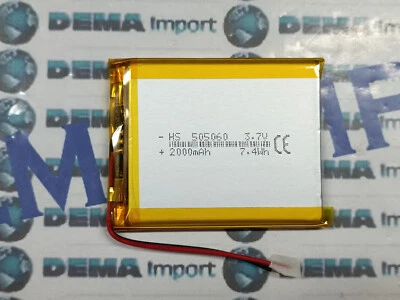 Batterie LiPo 3.7v 2000mha per dispositivi elettronici GPS,BLUETOOTH,SMARTWACHT  - Immagine 1 di 3